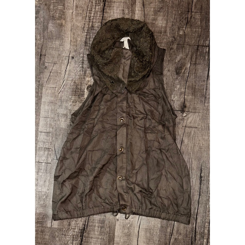 Matilda Jane Women's NWT Ambitious You Vest Sleeveless Lace Cowl Neck Drawstring